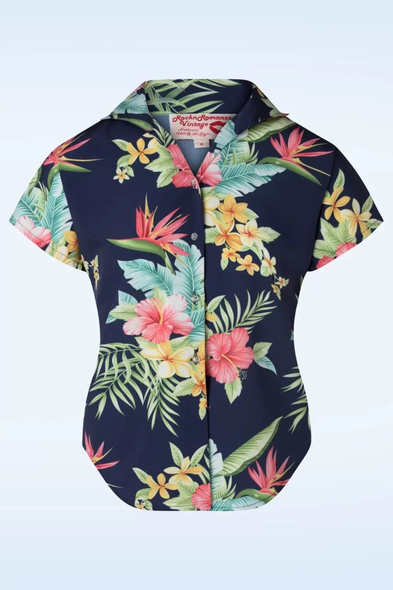 Blouses | Rock N Romance Maria Tuck In Or Tie Up Blouse In Honolulu Marineblauw