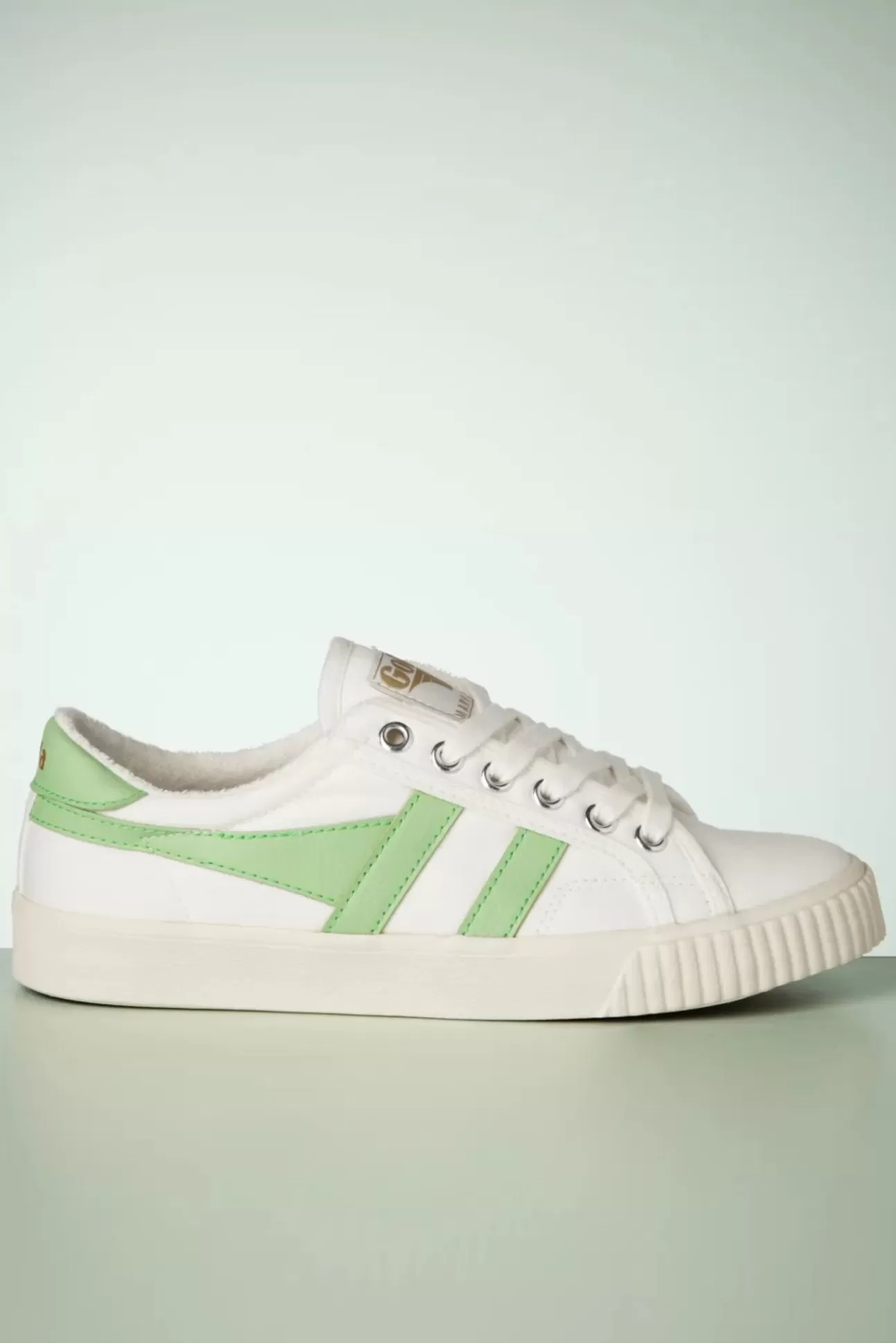 Sneakers | Gola Mark Cox Tennis Sneakers In Gebroken Wit En Patina Groen