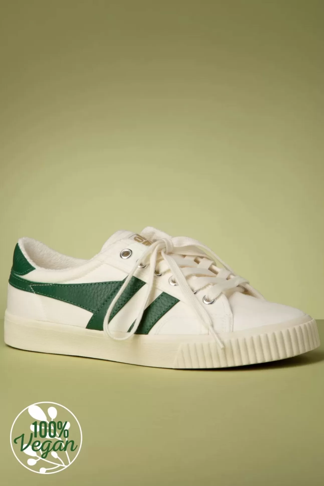 Sneakers | Gola Mark Cox Tennissneakers In Gebroken Wit En Donkergroen