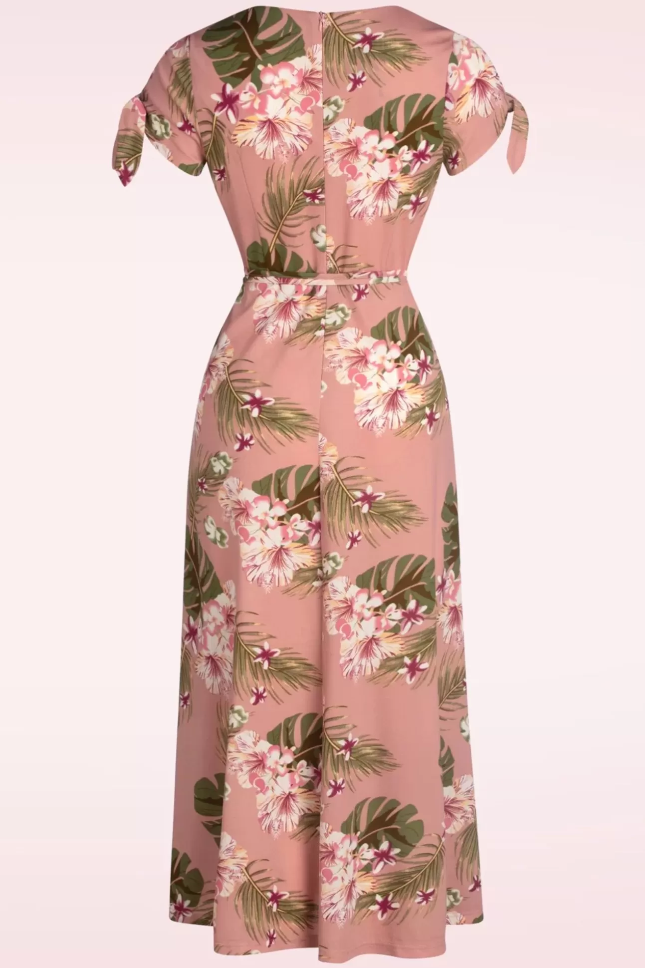 Maxi Jurken | Vixen Midi-Jurk Met Tropische Bloemen In Roze