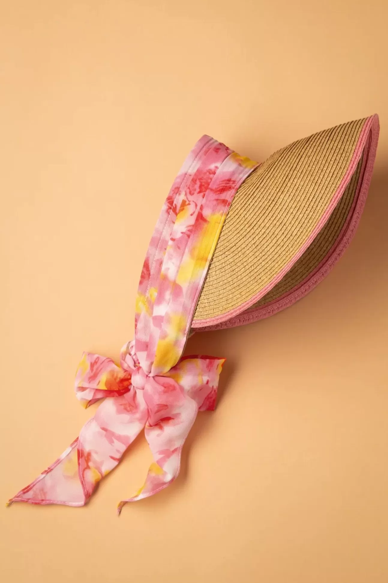 Hoeden & Fascinators | Amici Misha Straw Visor Hoed In Beige En Roze