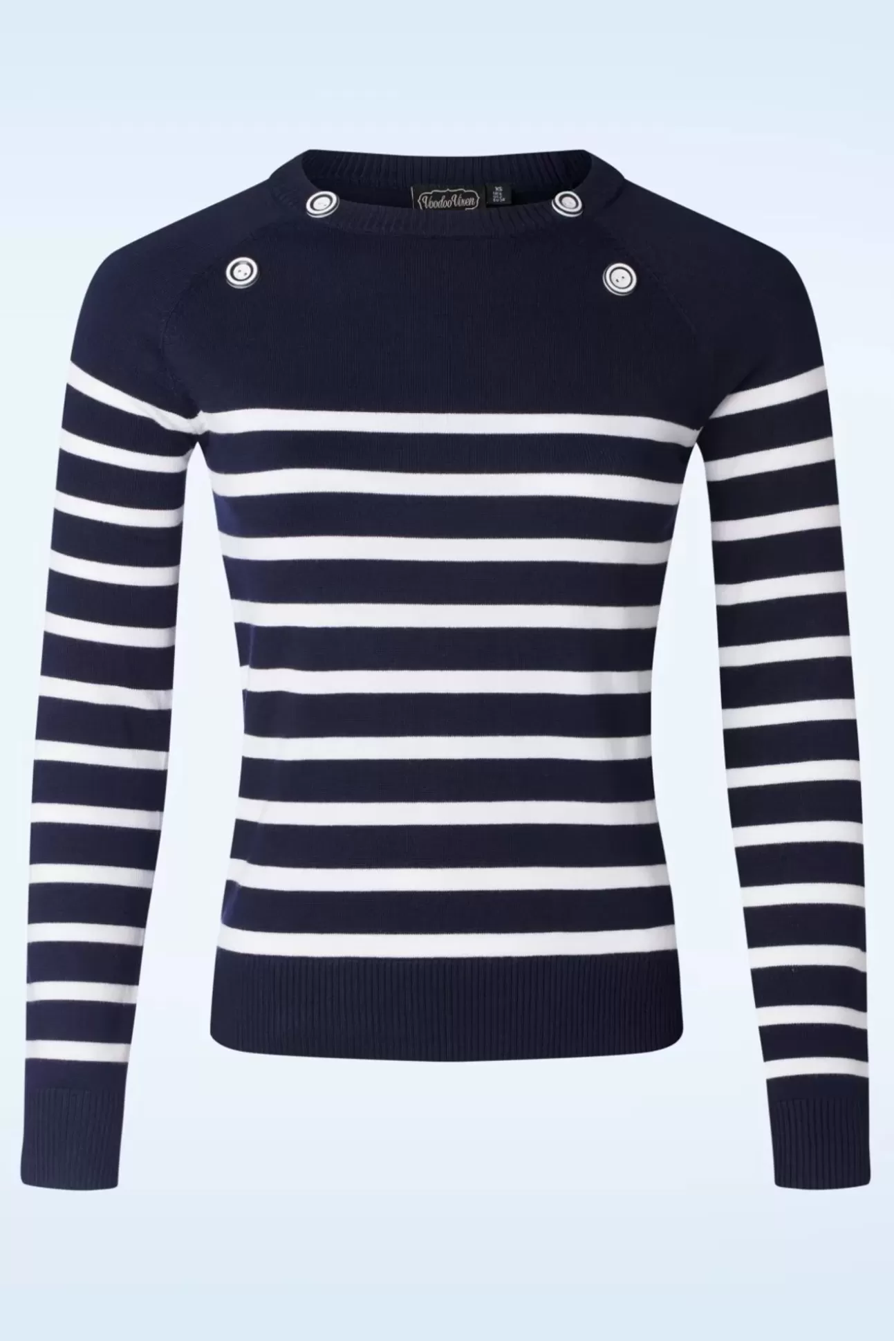 Truitjes | Vixen Nautical Stripe Sweater In Marineblauw