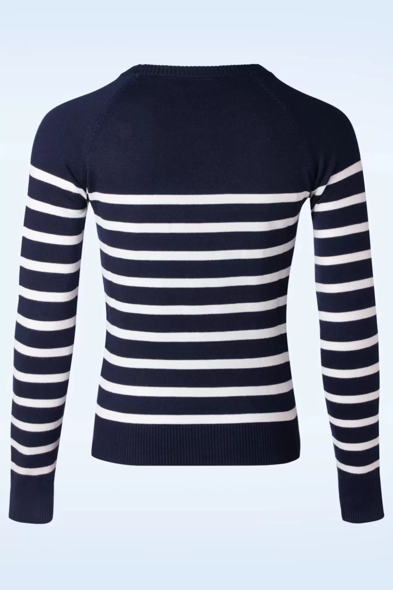 Truitjes | Vixen Nautical Stripe Sweater In Marineblauw