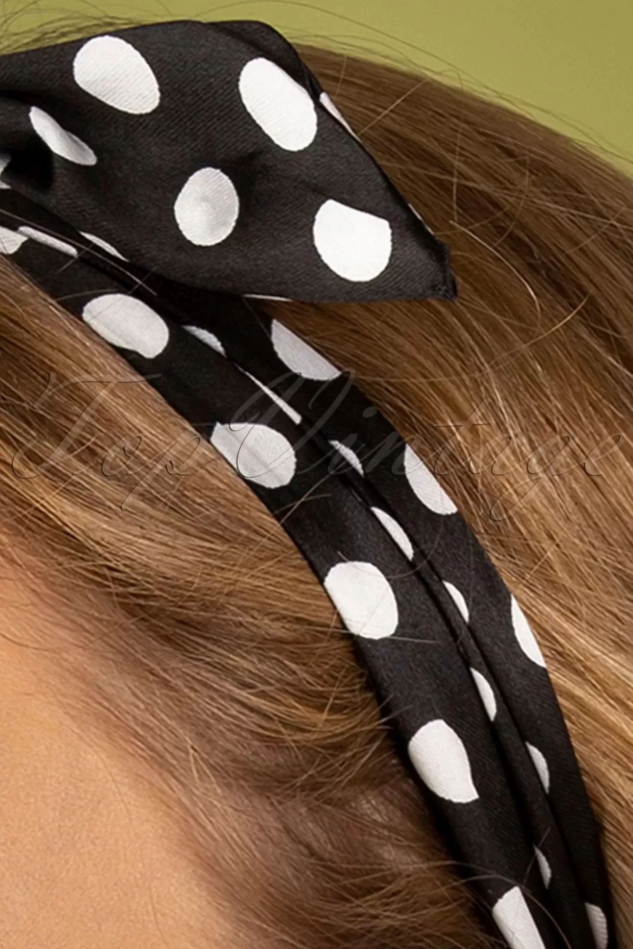 Haaraccessoires | ZaZoo Pin-Up Haarsjaal Zwart Polkadot