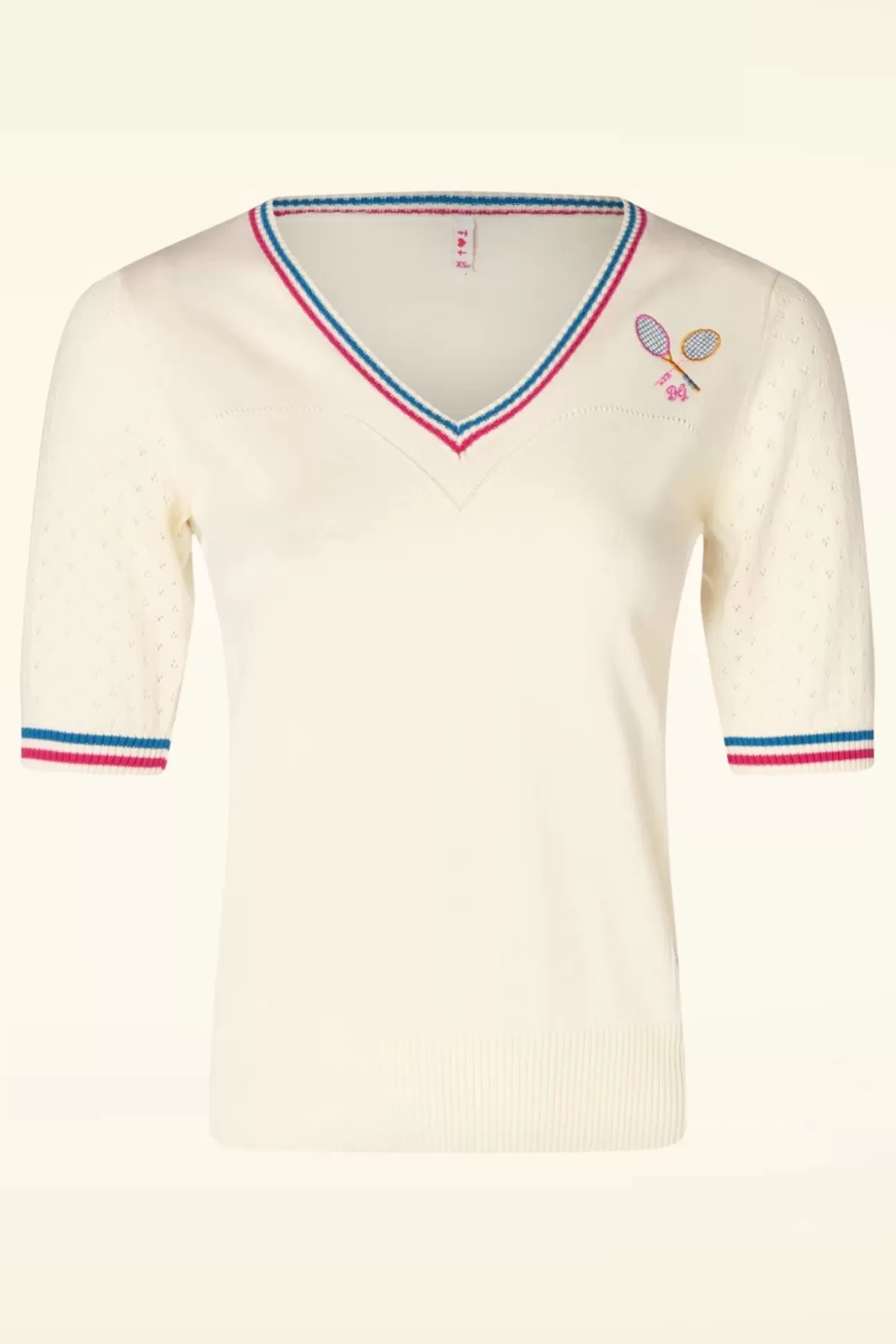 Truitjes | Blutsgeschwister Pretty Preppy Special Top In Atletisch Wit