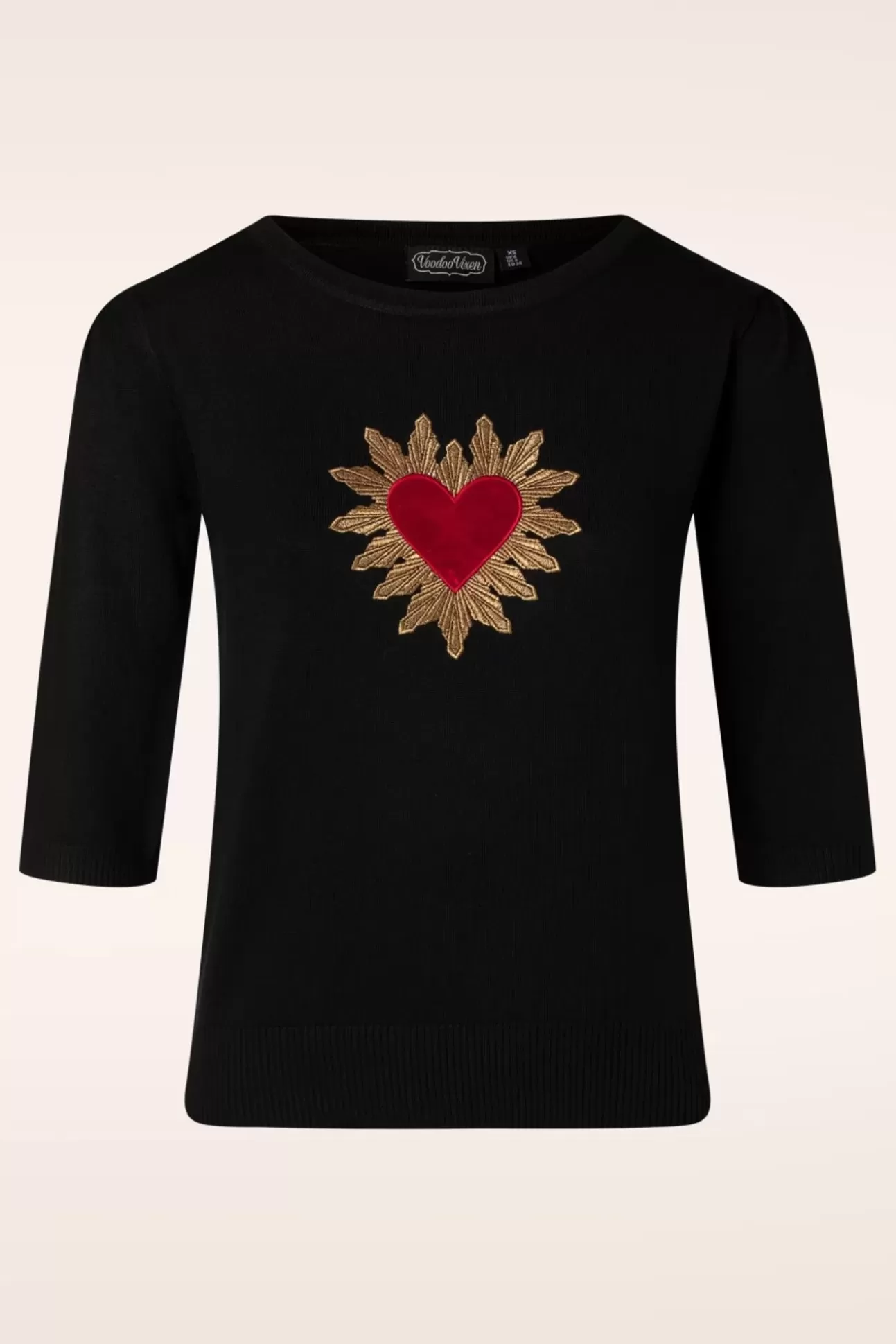 Truitjes | Vixen Queen Of Hearts Trui In Zwart