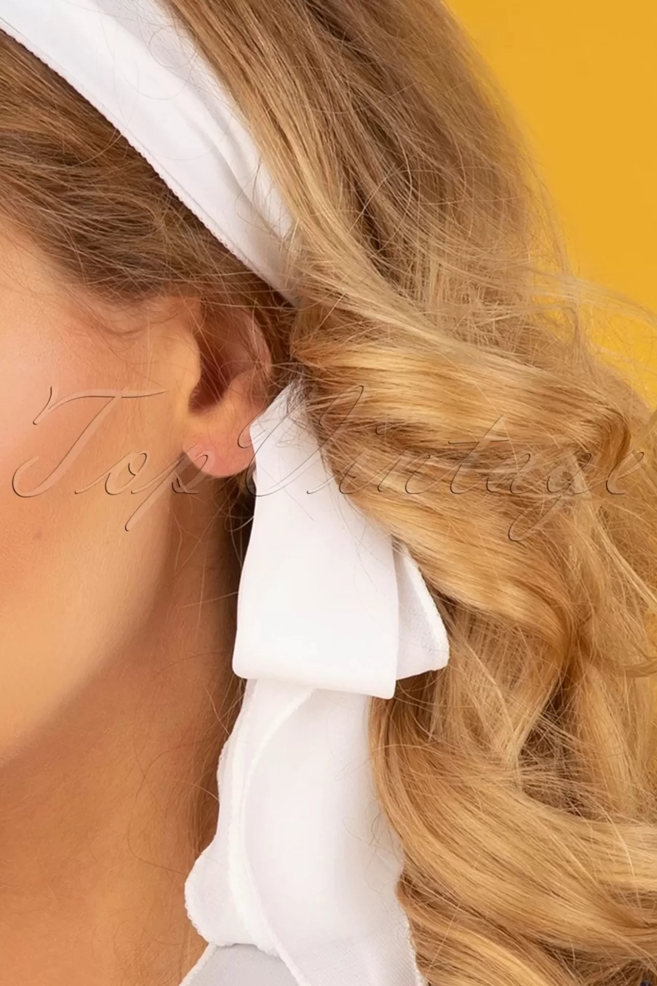 Haaraccessoires | ZaZoo Retro Sjaal En Hoofdband In Wit