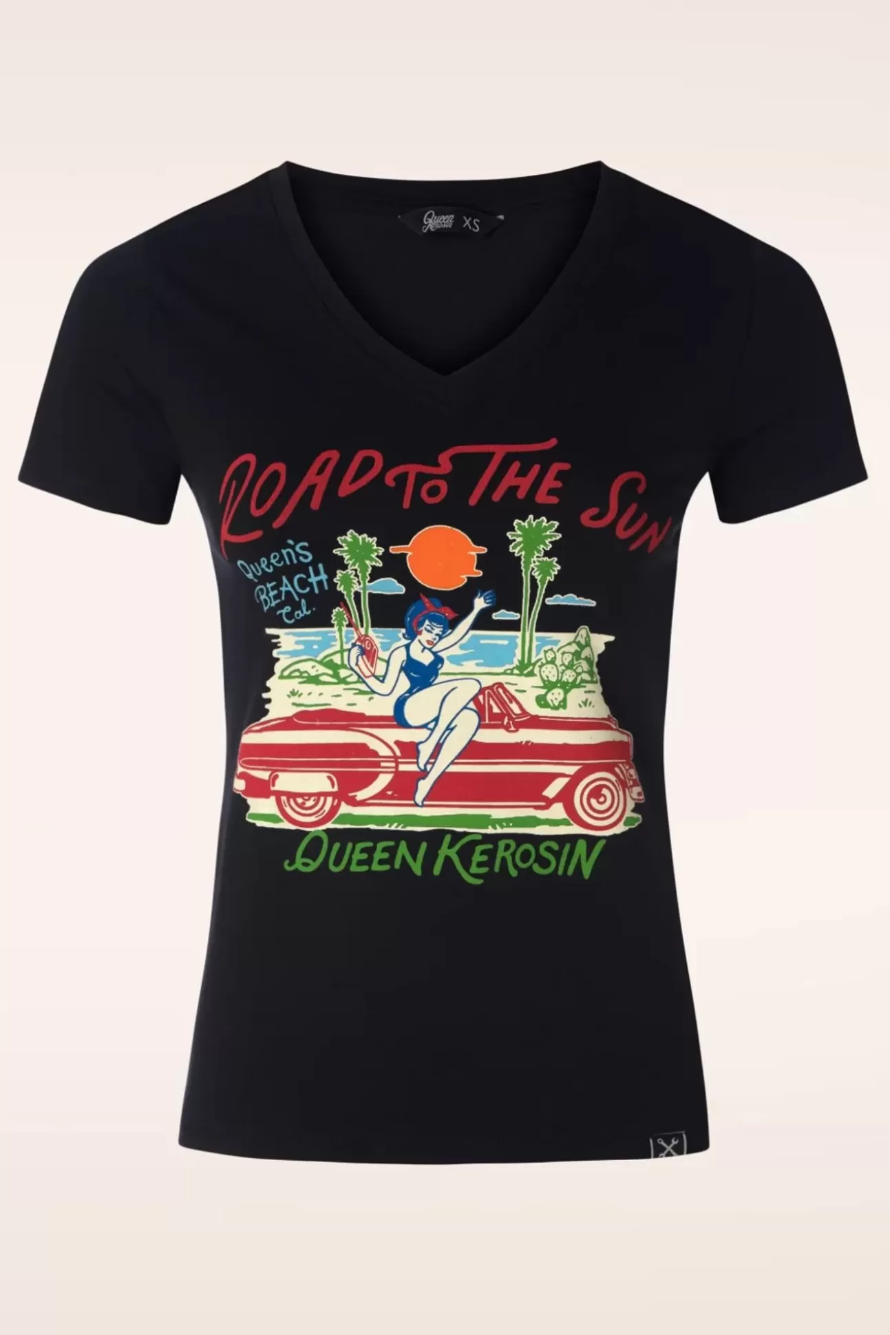 T-Shirts | Queen Kerosin Road To The Sun T-Shirt In Zwart