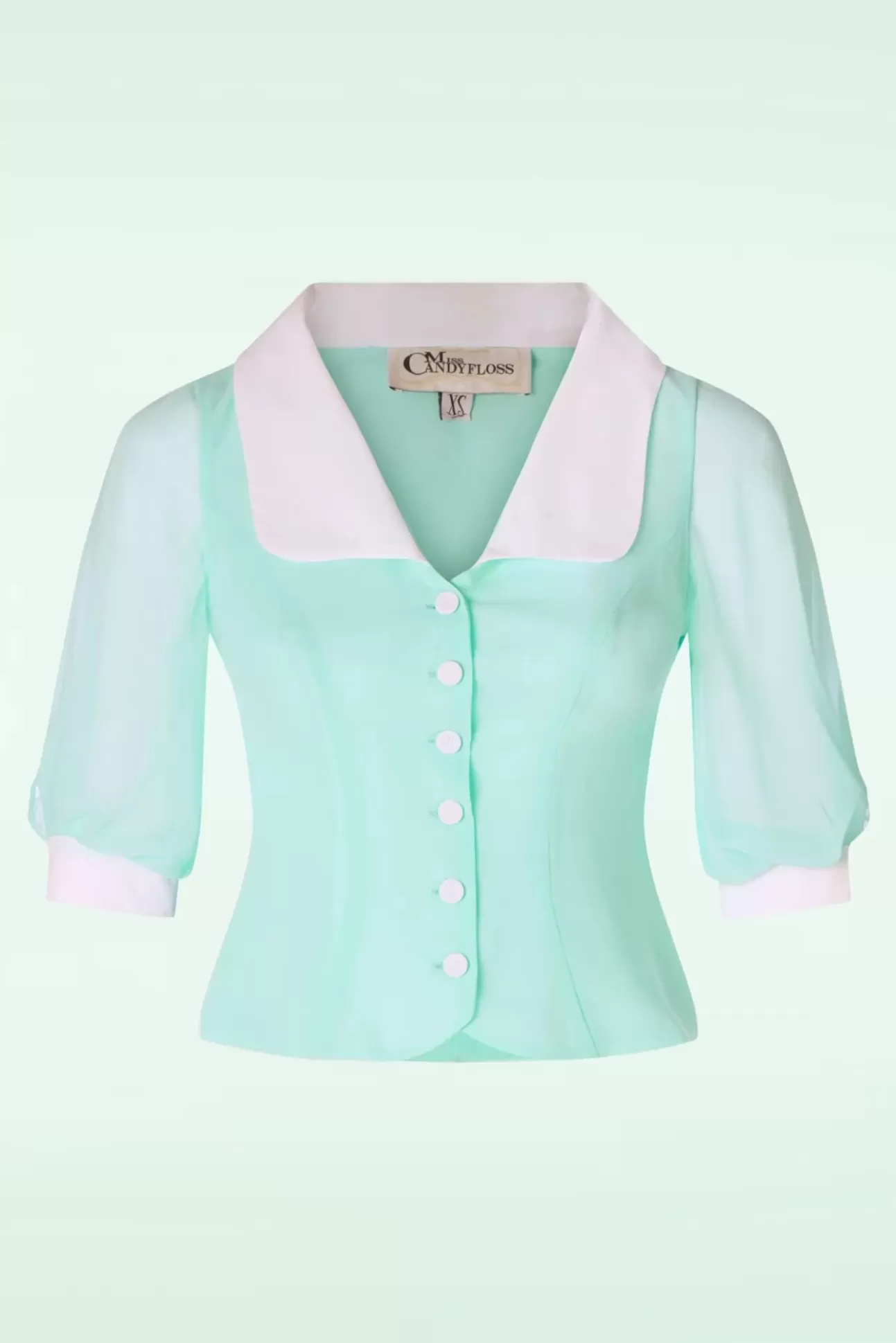 Blouses | Miss Candyfloss Sacha Mai Sheer Organza Blouse In Mint