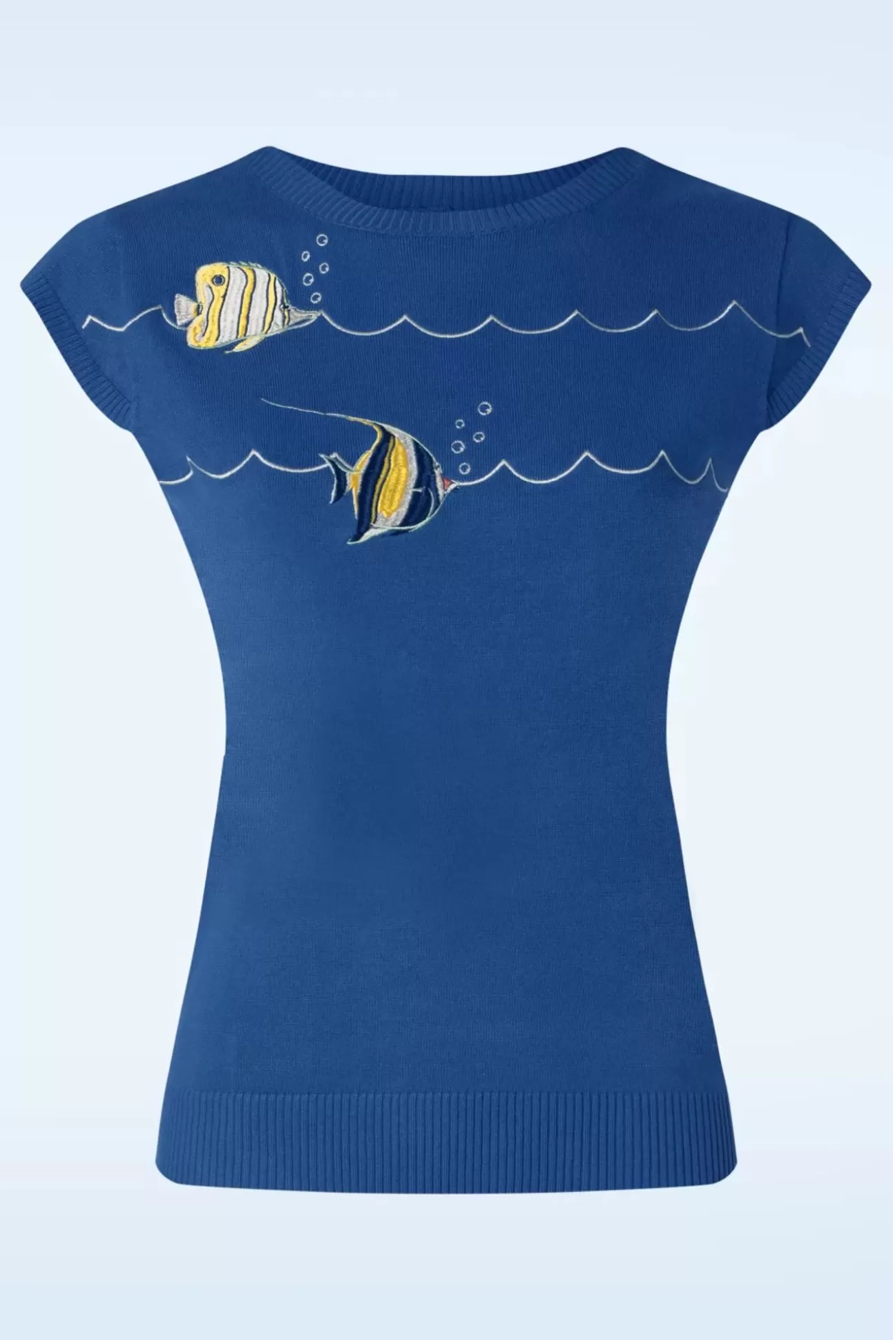 Tops | Vixen Swimming Fish Short Sleeve Trui In Blauw