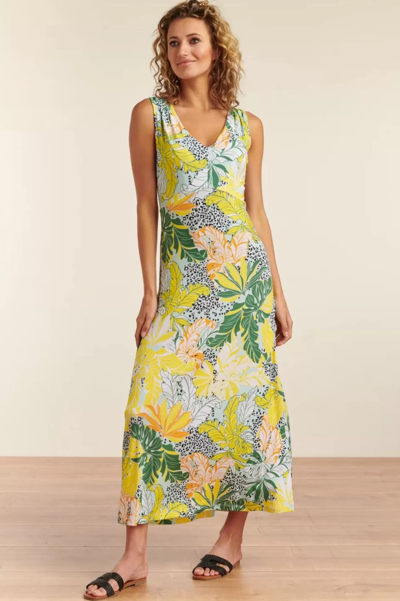 Maxi Jurken | Smashed Lemon Tasia Tropische Maxi Jurk In Multi