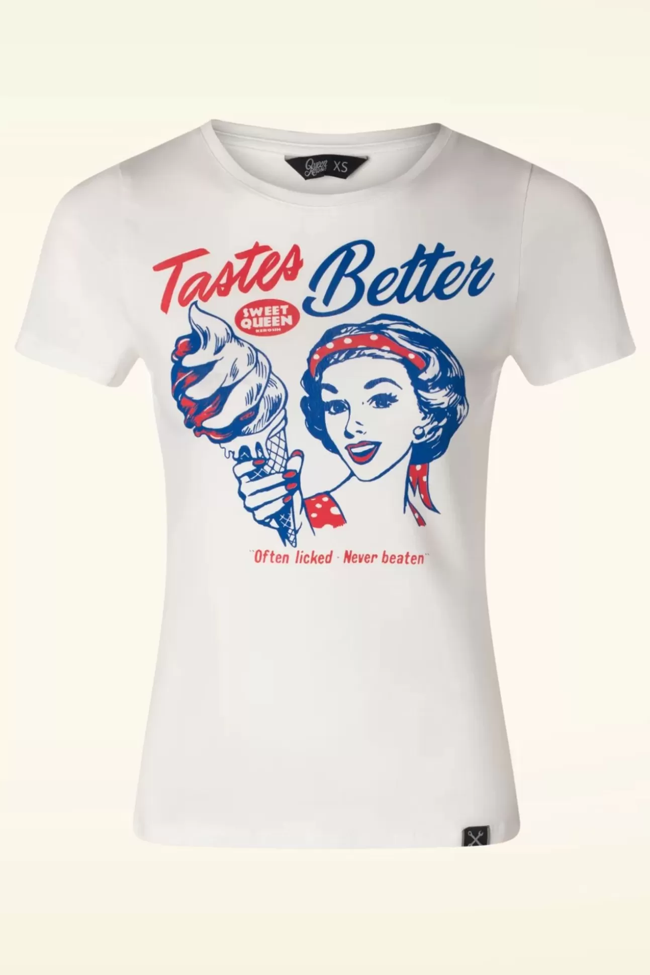 T-Shirts | Queen Kerosin Tastes Better T-Shirt In Gebroken Wit