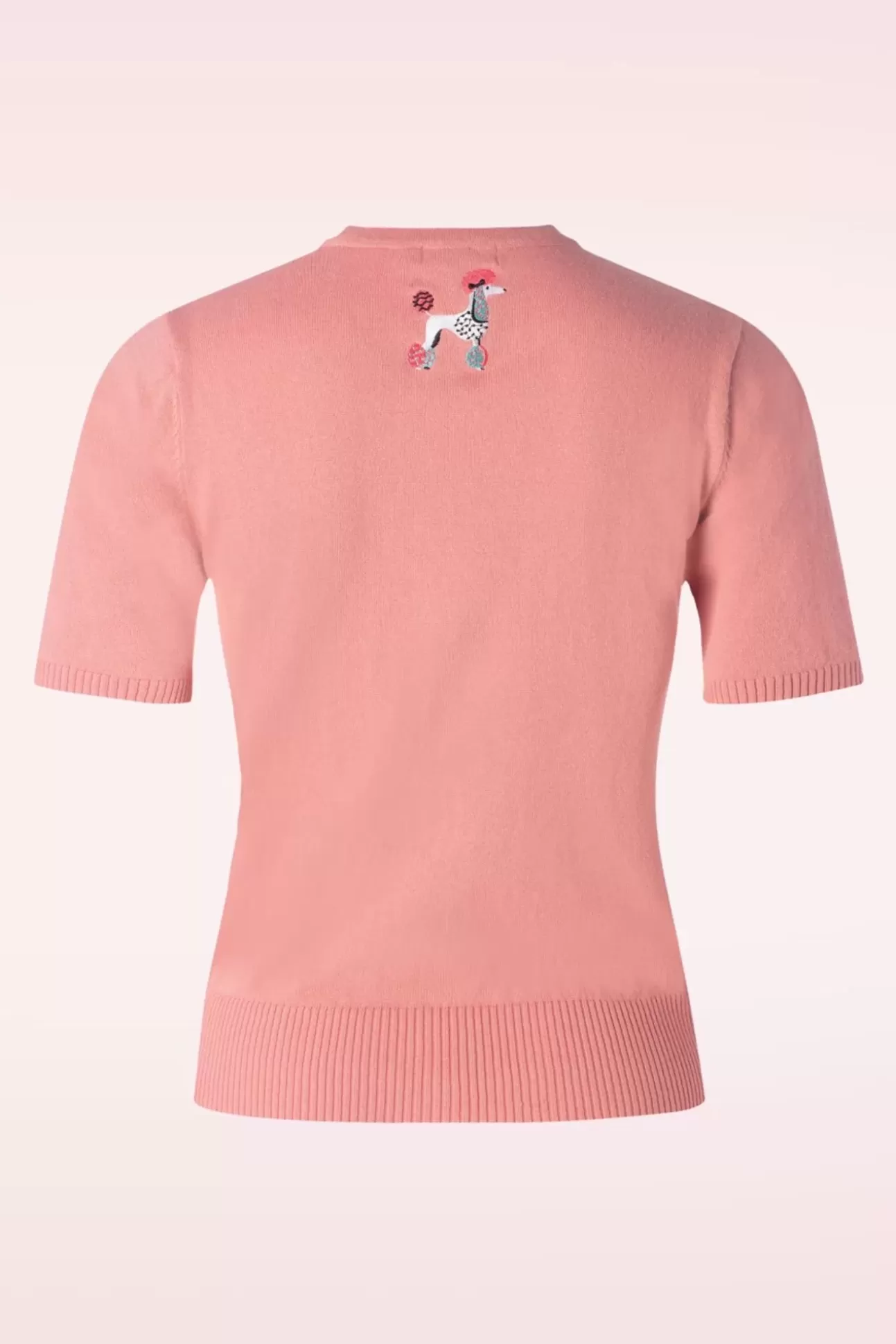 Vestjes | Banned Retro The Kissing Poodles Cardigan In Roze