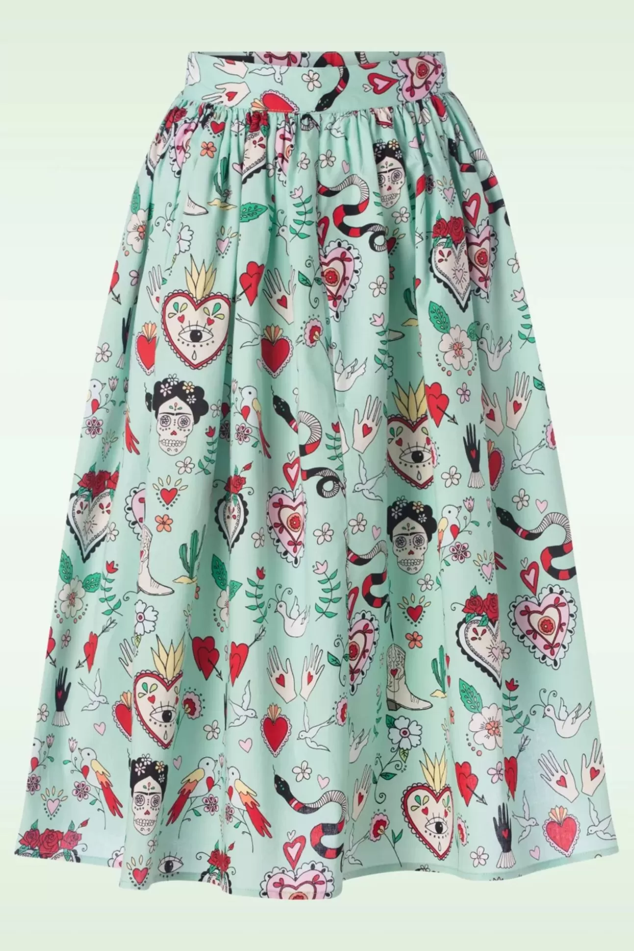 Rokken | Bunny Tijuana Swing Rok In Mintgroen