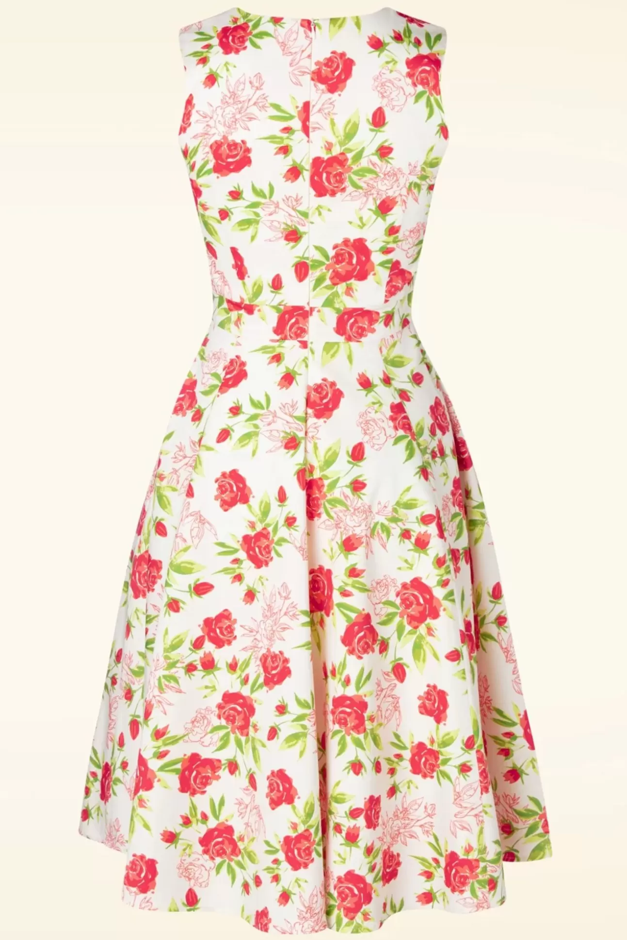 Plus Size Jurken | Topvintage Boutique Collection Topvintage Exclusive ~ Eliane Rose Swing Jurk In Wit