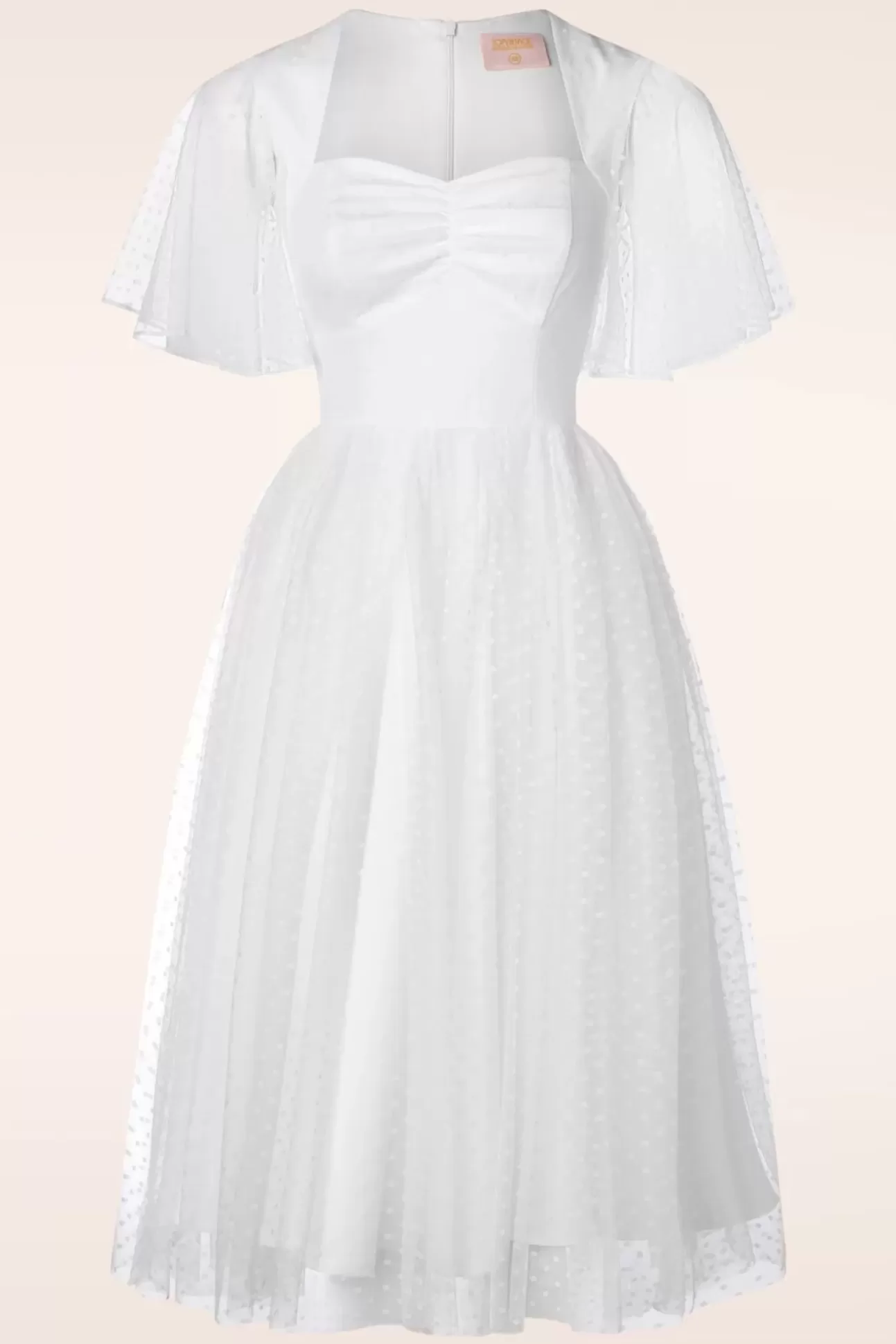 Swing Jurken | Topvintage Boutique Collection Topvintage Exclusive ~ Holly Bridal Swing Jurk In Wit