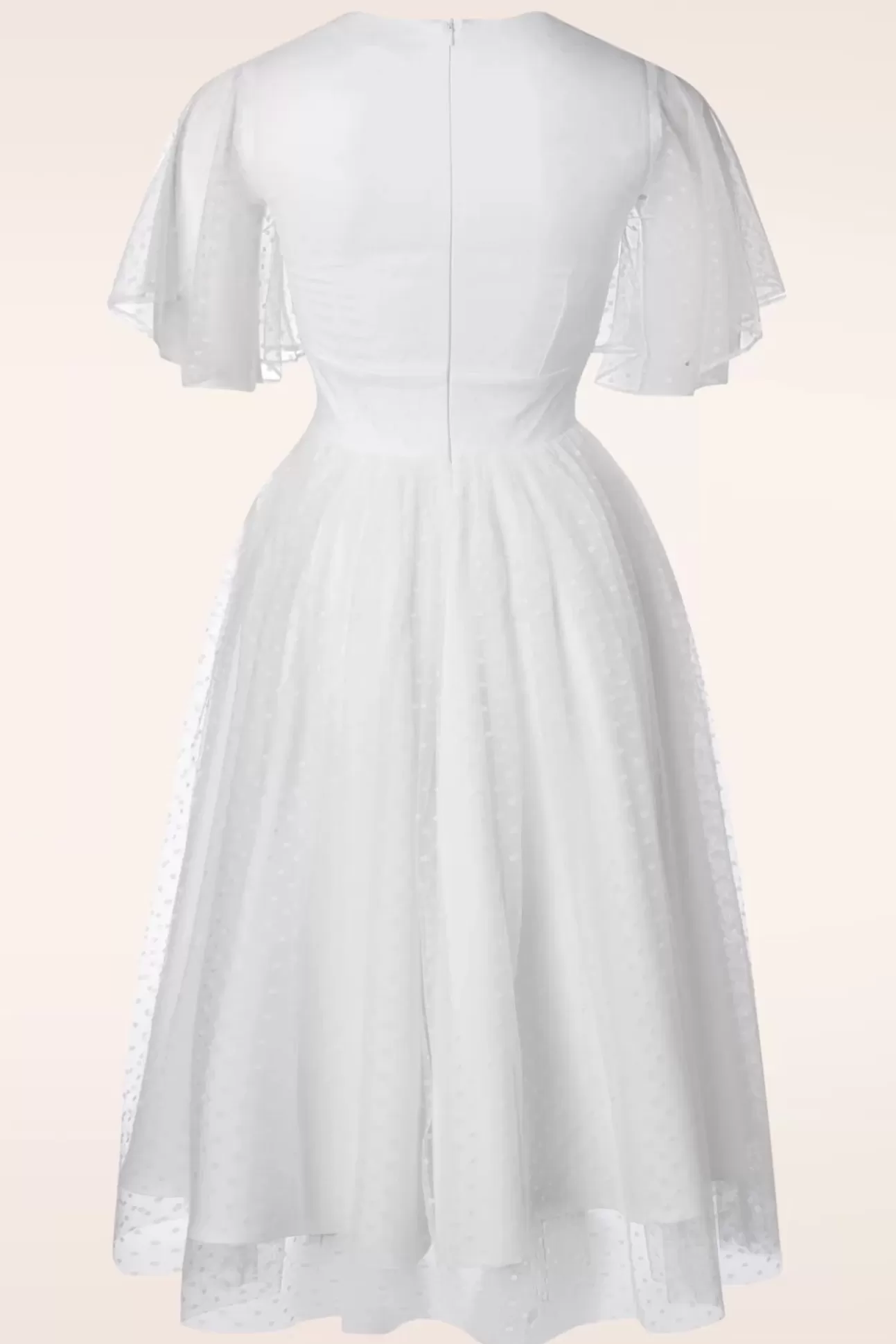 Swing Jurken | Topvintage Boutique Collection Topvintage Exclusive ~ Holly Bridal Swing Jurk In Wit