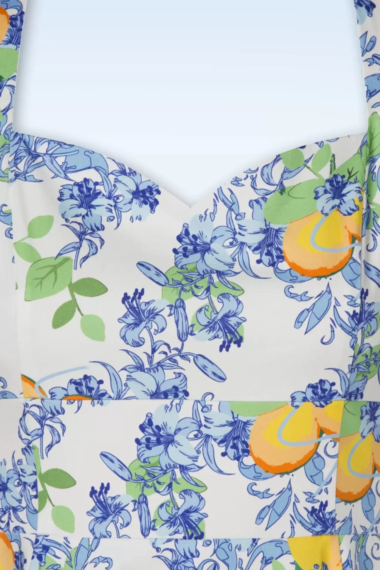 Plus Size Jurken | Topvintage Boutique Collection Topvintage Exclusive ~ Joliena Swingjurk In Wit En Blauw