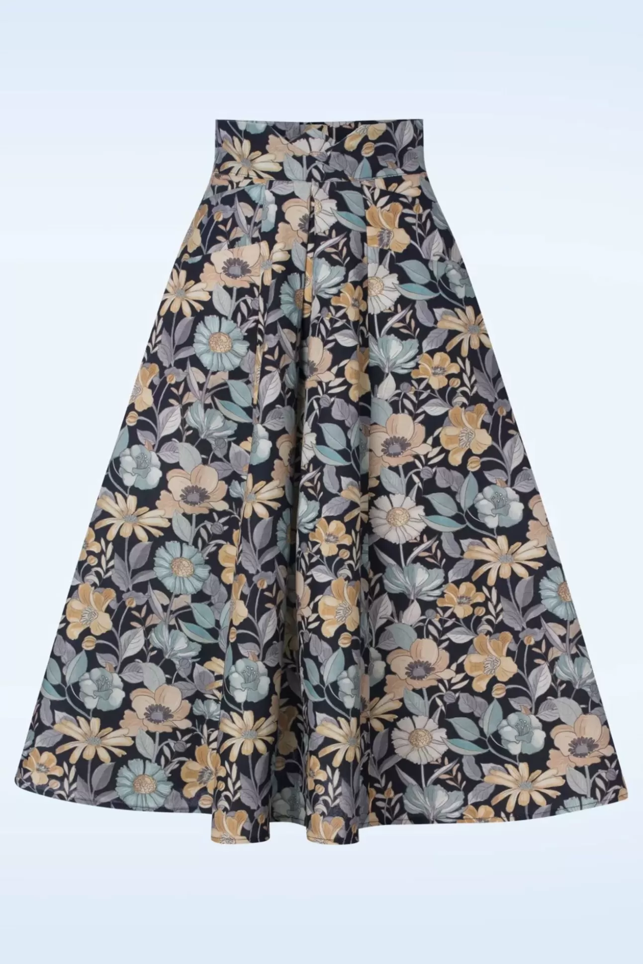 Rokken | Miss Candyfloss Vania Lee Floral Skirt In Navy