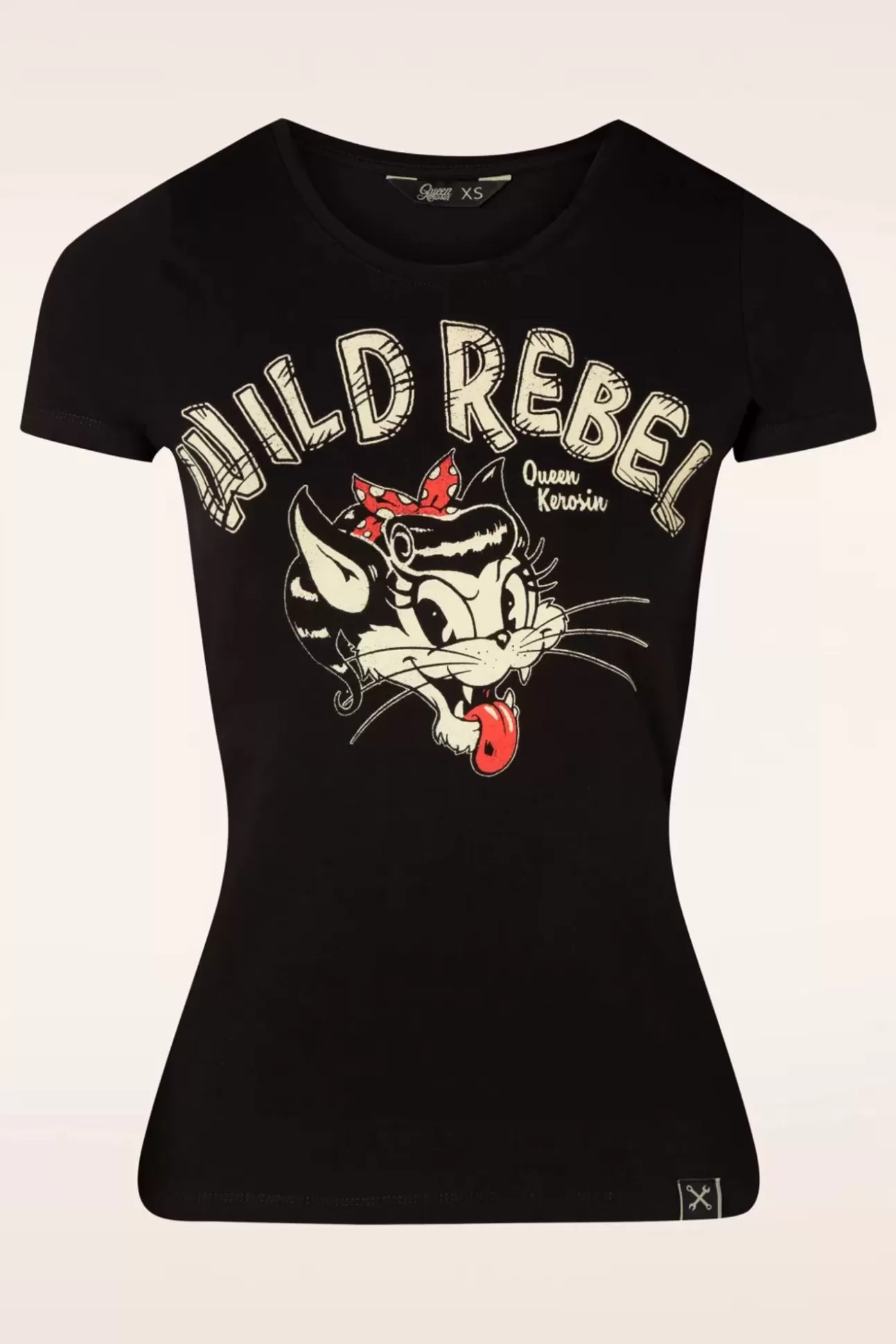 T-Shirts | Queen Kerosin Wild Rebel T-Shirt In Zwart