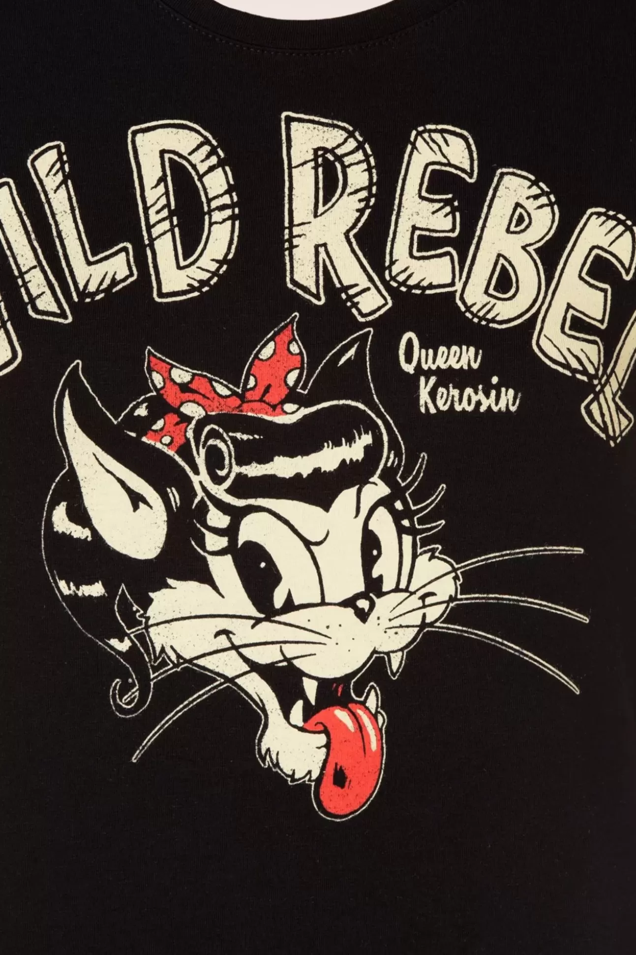 T-Shirts | Queen Kerosin Wild Rebel T-Shirt In Zwart