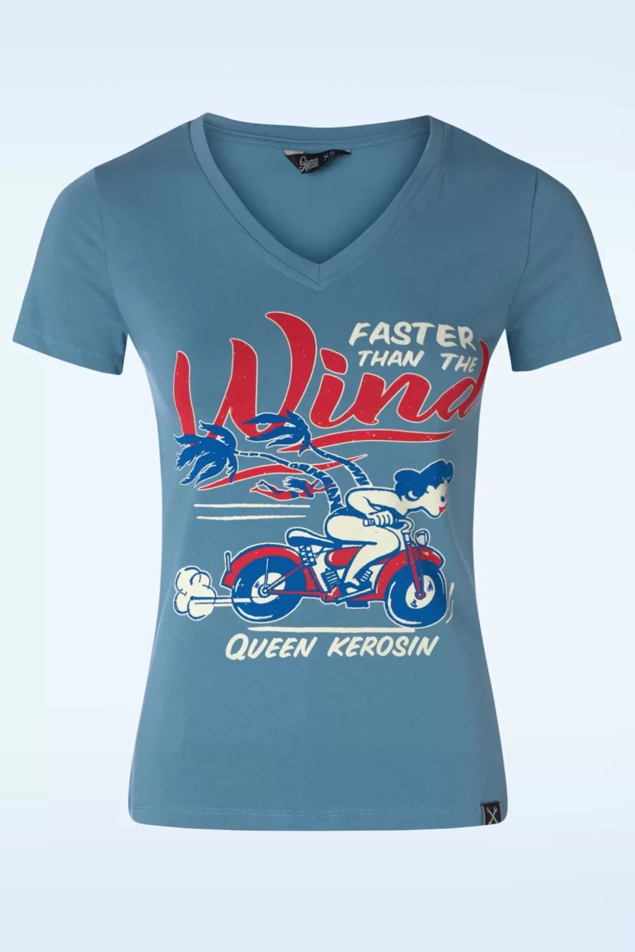 T-Shirts | Queen Kerosin Wind T-Shirt In Hemelsblauw